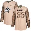Cheap Adidas Stars #55 Thomas Harley Camo Authentic 2017 Veterans Day Youth Stitched NHL Jersey