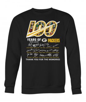 Wholesale Cheap Green Bay Packers 100 Seasons Memories Pullover Sweatshirt Black