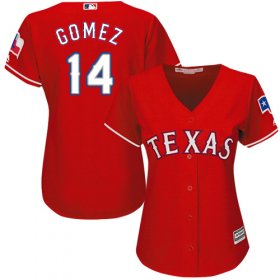 Wholesale Cheap Rangers #14 Carlos Gomez Red Alternate Women\'s Stitched MLB Jersey