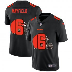 Wholesale Cheap Cleveland Browns #6 Baker Mayfield Men\'s Nike Team Logo Dual Overlap Limited NFL Jersey Black