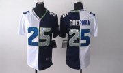 Wholesale Cheap Nike Seahawks #25 Richard Sherman Steel Blue/White Women's Stitched NFL Elite Split Jersey