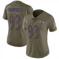 Wholesale Cheap Nike Ravens #93 Calais Campbell Olive Women's Stitched NFL Limited 2017 Salute To Service Jersey