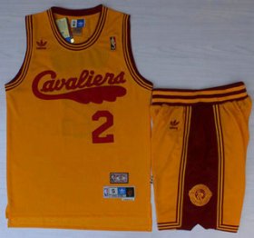 Wholesale Cheap Cleveland Cavaliers #2 Kyrie Irving 2009 Yellow Hardwood Classics Yellow Revolution 30 Swingman Jersey Short Suits