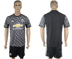 Wholesale Cheap Manchester United Blank Black Soccer Club Jersey
