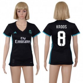 Wholesale Cheap Women\'s Real Madrid #8 Kroos Away Soccer Club Jersey