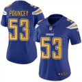 Wholesale Cheap Nike Chargers #53 Mike Pouncey Electric Blue Women's Stitched NFL Limited Rush Jersey