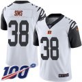 Wholesale Cheap Nike Bengals #38 LeShaun Sims White Men's Stitched NFL Limited Rush 100th Season Jersey