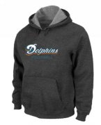 Wholesale Cheap Miami Dolphins Authentic Font Pullover Hoodie Dark Grey