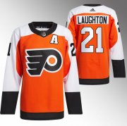 Cheap Men's Philadelphia Flyers #21 Scott Laughton 2023-24 Orange Stitched Jersey