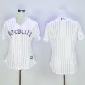 Wholesale Cheap Rockies Blank White Strip Women's Home Stitched MLB Jersey