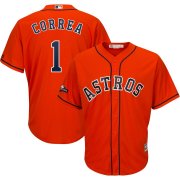 Wholesale Cheap Houston Astros #1 Carlos Correa Majestic 2019 Postseason Official Cool Base Player Jersey Orange