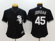 Wholesale Cheap Women's Chicago White Sox #45 Michael Jordan Black Stitched Jersey