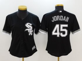Wholesale Cheap Women\'s Chicago White Sox #45 Michael Jordan Black Stitched Jersey