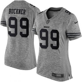 Wholesale Cheap Nike 49ers #99 DeForest Buckner Gray Women\'s Stitched NFL Limited Gridiron Gray Jersey