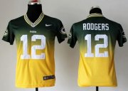 Wholesale Cheap Nike Packers #12 Aaron Rodgers Green/Gold Youth Stitched NFL Elite Fadeaway Fashion Jersey