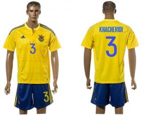 Wholesale Cheap Ukraine #3 Khaceridi Home Soccer Country Jersey
