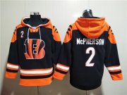 Wholesale Cheap Men's Cincinnati Bengals #2 Evan McPherson Orange Black Ageless Must-Have Lace-Up Pullover Hoodie