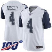Wholesale Cheap Nike Cowboys #4 Dak Prescott White Youth Stitched NFL Limited Rush 100th Season Jersey