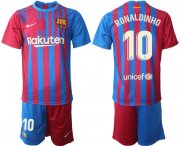 Wholesale Cheap Men 2021-2022 Club Barcelona home red 10 Nike Soccer Jerseys