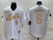 Wholesale Men's New York Mets #6 Starling Marte Number White 2022 All Star Stitched Cool Base Nike Jersey