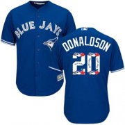 Wholesale Cheap Blue Jays #20 Josh Donaldson Blue Team Logo Fashion Stitched MLB Jersey