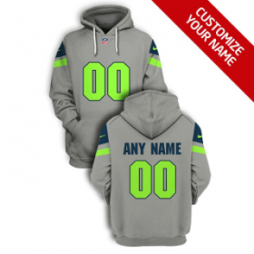Wholesale Cheap Men\'s Seattle Seahawks Active Player Grey Custom 2021 Pullover Hoodie