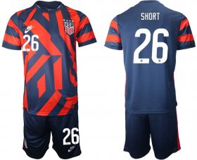 Wholesale Cheap Men 2020-2021 National team United States away 26 blue Nike Soccer Jersey