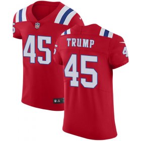 Wholesale Cheap Nike Patriots #45 Donald Trump Red Alternate Men\'s Stitched NFL Vapor Untouchable Elite Jersey