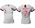Wholesale Cheap Women's England #7 Beckham Home Soccer Country Jersey