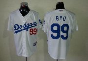 Wholesale Cheap Dodgers #99 Hyun-Jin Ryu White Cool Base Stitched MLB Jersey