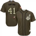 Wholesale Cheap Indians #41 Carlos Santana Green Salute to Service Stitched MLB Jersey