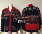 Wholesale Cheap Nike Patriots Blank Navy Blue/Red Men's Ugly Sweater