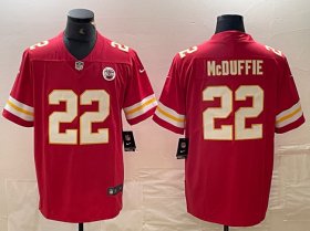 Cheap Men\'s Kansas City Chiefs #22 Trent McDuffie Red Vapor Untouchable Limited Football Stitched Jersey