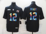 Wholesale Cheap Men's Tampa Bay Buccaneers #12 Tom Brady Multi-Color Black 2020 NFL Crucial Catch Vapor Untouchable Nike Limited Jersey