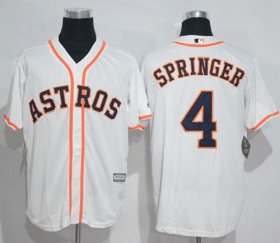 Wholesale Cheap Astros #4 George Springer White New Cool Base Stitched MLB Jersey