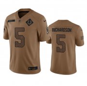 Wholesale Cheap Men's Indianapolis Colts #5 Anthony Richardson 2023 Brown Salute To Sertvice Limited Football Stitched Jersey