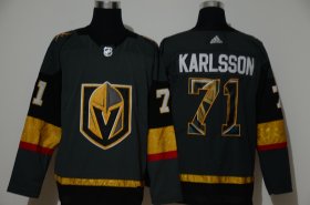 Wholesale Cheap Men\'s Vegas Golden Knights #71 William Karlsson Gray With Team Logo Adidas Stitched NHL Jersey