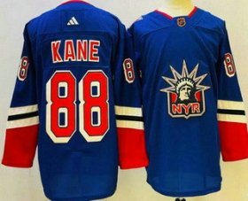 Cheap Men\'s New York Rangers #88 Patrick Kane Blue 2022 Reverse Retro Authentic Jersey
