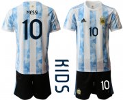 Wholesale Cheap Youth 2020-2021 Season National team Argentina home white 10 Soccer Jersey1