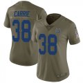 Wholesale Cheap Nike Colts #38 T.J. Carrie Olive Women's Stitched NFL Limited 2017 Salute To Service Jersey