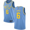 Wholesale Cheap Lakers #6 LeBron James Royal Blue Basketball Swingman Hardwood Classics Jersey
