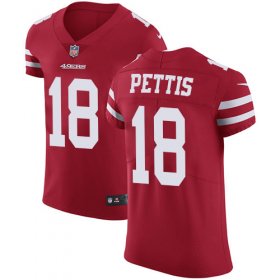Wholesale Cheap Nike 49ers #18 Dante Pettis Red Team Color Men\'s Stitched NFL Vapor Untouchable Elite Jersey