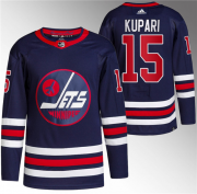 Wholesale Cheap Men's Winnipeg Jets #15 Rasmus Kupari 2021-22 Navy Stitched Jersey