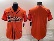 Wholesale Cheap Men's Denver Broncos Blank Orange Stitched MLB Cool Base Nike Baseball Jersey