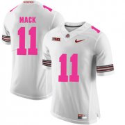 Wholesale Cheap Ohio State Buckeyes 11 Austin Mack White 2018 Breast Cancer Awareness College Football Jersey