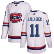 Wholesale Cheap Adidas Canadiens #11 Brendan Gallagher White Authentic 2017 100 Classic Stitched NHL Jersey