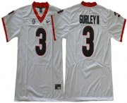 Wholesale Cheap Men's Georgia Bulldogs #3 Todd Gurley II White Limited 2017 College Football Stitched Nike NCAA Jersey