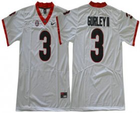 Wholesale Cheap Men\'s Georgia Bulldogs #3 Todd Gurley II White Limited 2017 College Football Stitched Nike NCAA Jersey