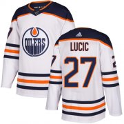 Wholesale Cheap Adidas Oilers #27 Milan Lucic White Road Authentic Stitched Youth NHL Jersey
