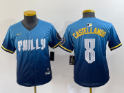 Cheap Women's Philadelphia Phillies #8 Nick Castellanos Blue 2024 City Connect Limited Stitched Jersey